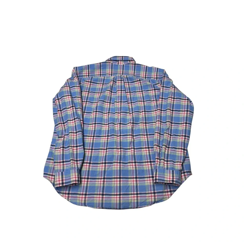 Ralph Lauren Mens XL Classic‎ Fit Plaid Button Down Shirt Blue Pink Multi Color